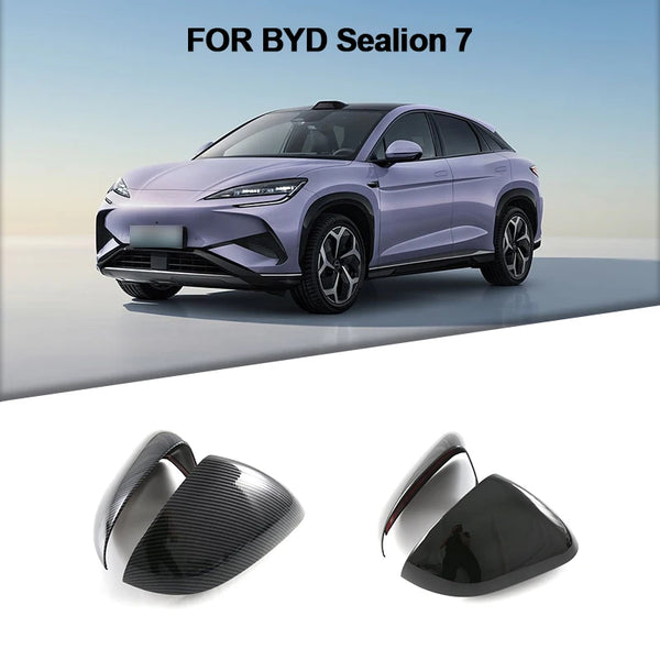 LHD RHD For BYD Sealion 7 Sea lion 07 EV 2024 2025 Carbon Car Side Rearview Mirror Cover Trim Sticker Decorative Accessories