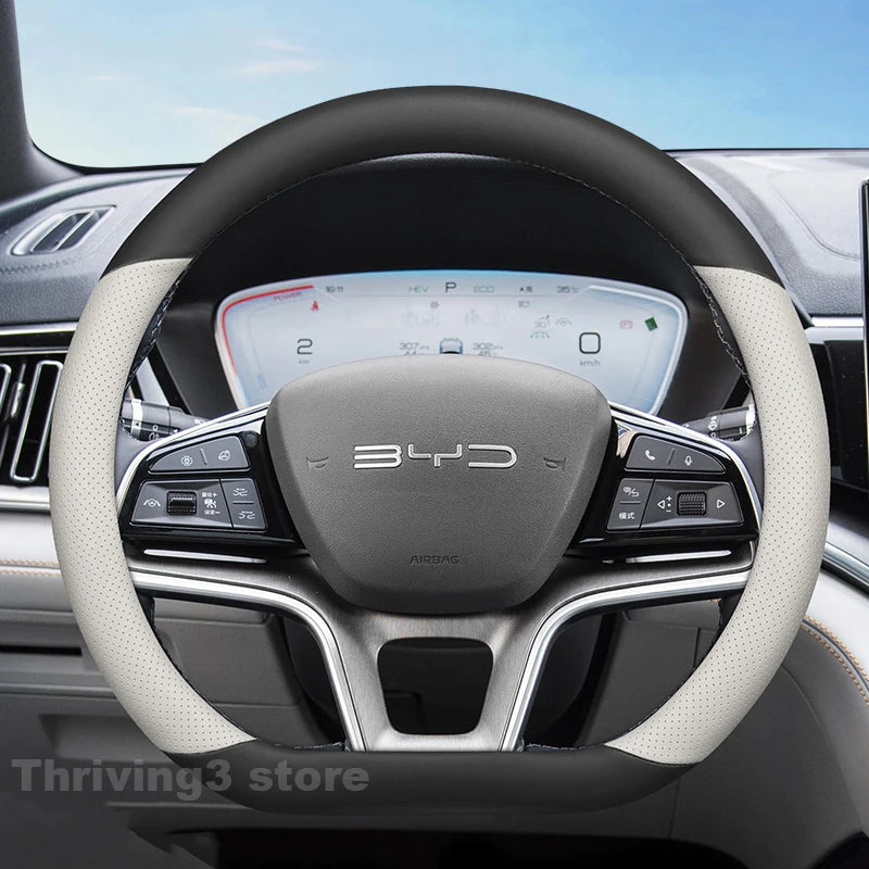 Leather Car Steering Wheel Cover for BYD Sealion 6 / Seal U DMI