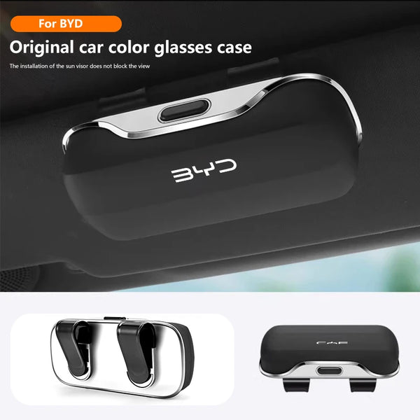 Car Glasses Box Sunglasses Holder For BYD ATTO 3 Tang Song Plus Han Qin Dolphin S6 SEAL SHARK 2025 Auto Sun Visor Eyeglass Case