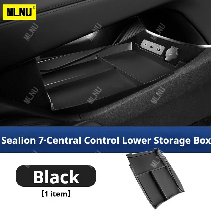 Center Console Precise Fit Divided Compartments ABS+Leather Pad Storage Box For BYD Sealion 7 - NeoBYD