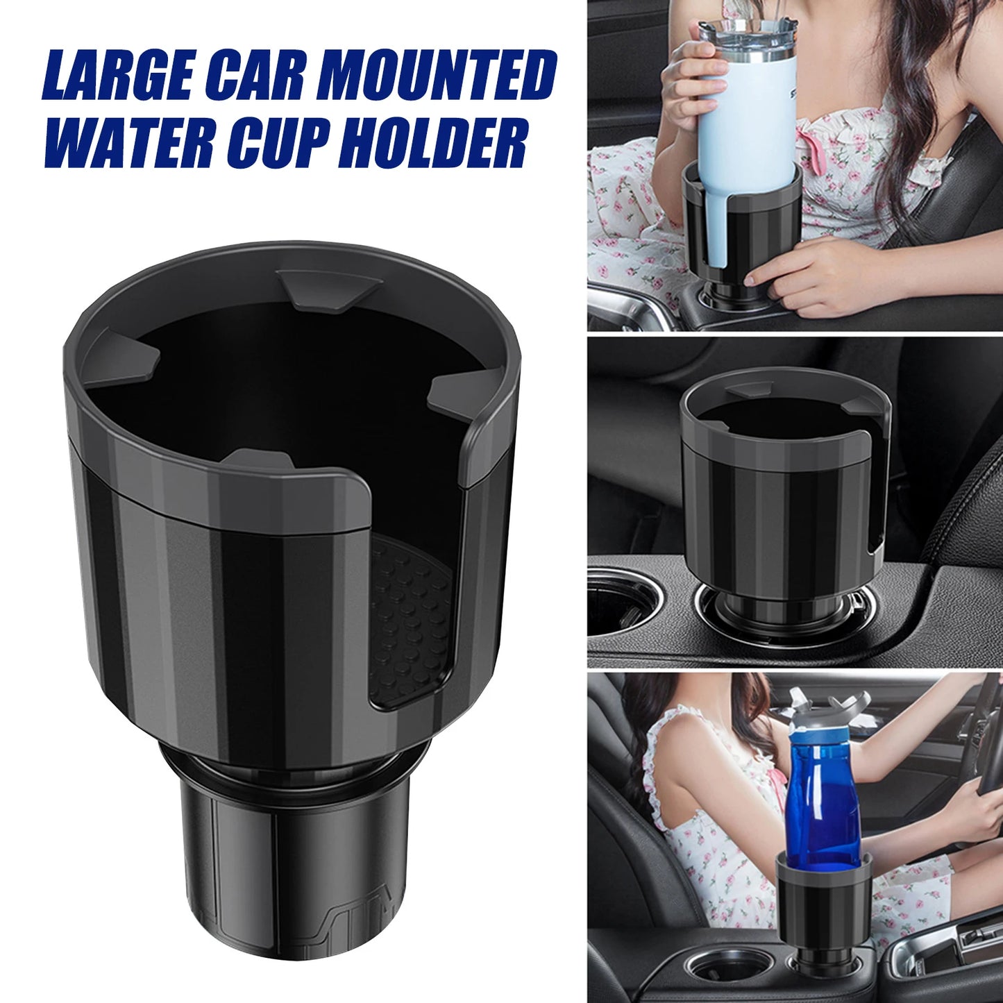Large Car Cup Holder Expander With Adjustable Base Cup Holder Adapter Multipurpose Car Bottle Cups Organizer Storage Accessories - NeoBYD