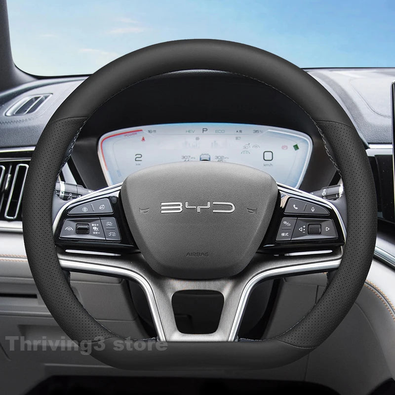 Leather Car Steering Wheel Cover for BYD Sealion 6 / Seal U DMI