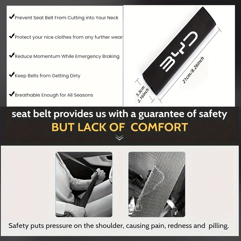 Safety Belt Shoulder Pads Made from Soft And Comfortable Plush Fabric For BYD - NeoBYD