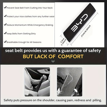 Safety Belt Shoulder Pads Made from Soft And Comfortable Plush Fabric For BYD - NeoBYD