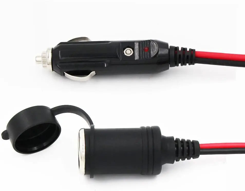 12V Car Socket Extension Cord with LED Lights (12Ft / 3.6m) - NeoBYD