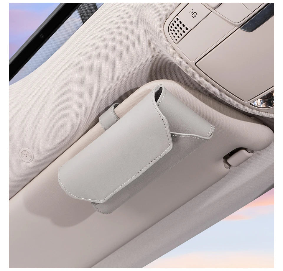 Leather Glasses / Sunglasses Case Clip Storage Box For BYD - NeoBYD