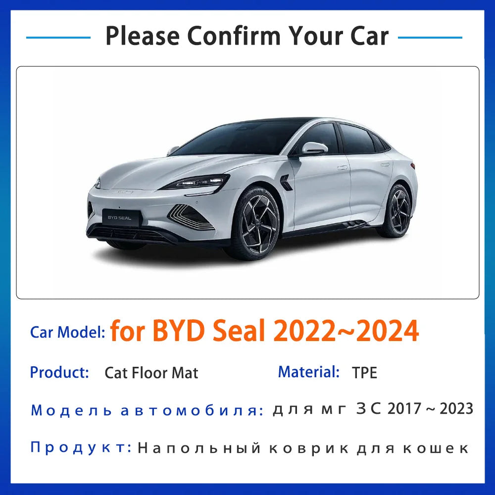 TPE LHD For BYD Seal 2024 2023 2022 Floor Mat Accessories Auto Foot Panel Liner Storage Carpet Pad Waterproof Parts Car Sticker