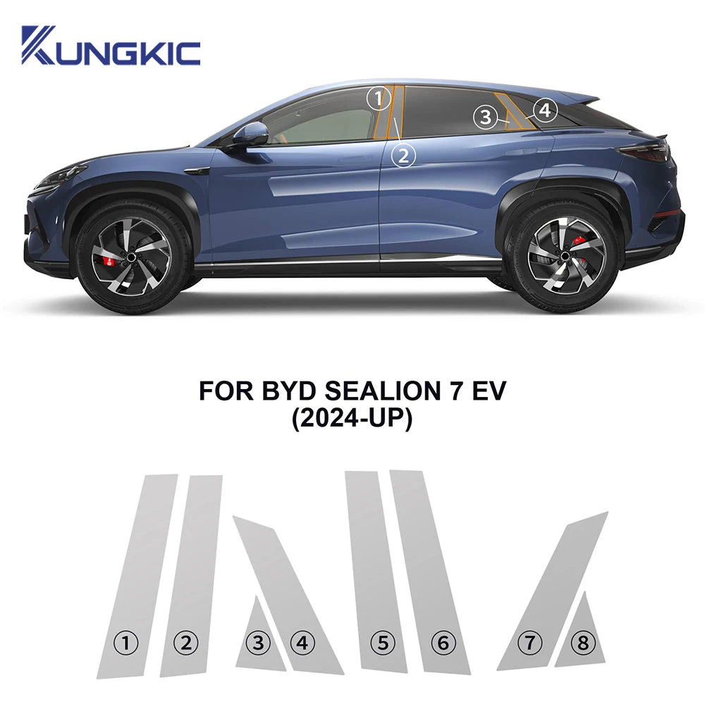 Front Headlight Rear View B C Pillars TPU Paint Protection Film For BYD Sealion 7 - NeoBYD