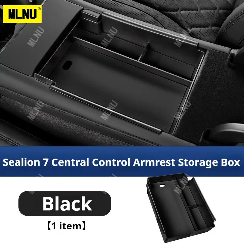 Center Console Precise Fit Divided Compartments ABS+Leather Pad Storage Box For BYD Sealion 7 - NeoBYD