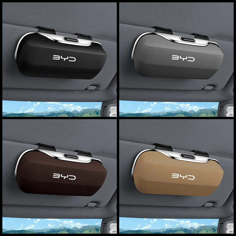 Car Glasses Box Sunglasses Holder For BYD ATTO 3 Tang Song Plus Han Qin Dolphin S6 SEAL SHARK 2025 Auto Sun Visor Eyeglass Case
