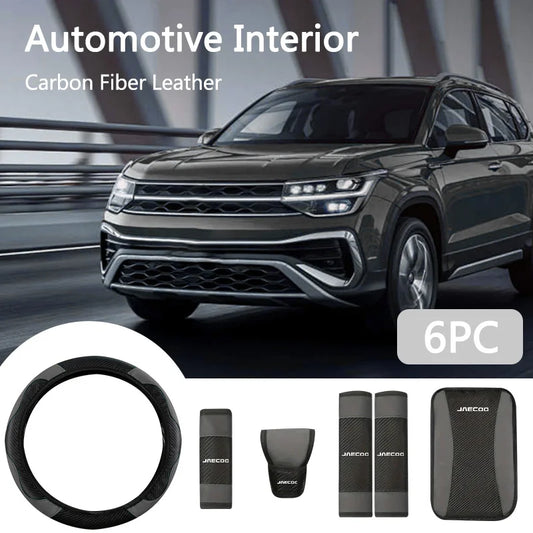 Car Steering Wheel Cover Seat Belt Armrest Box Pad Gearshift Cap For Chery Jaecoo J7 J8 2023 2024 2025 Auto Jaecoo Car Accessory