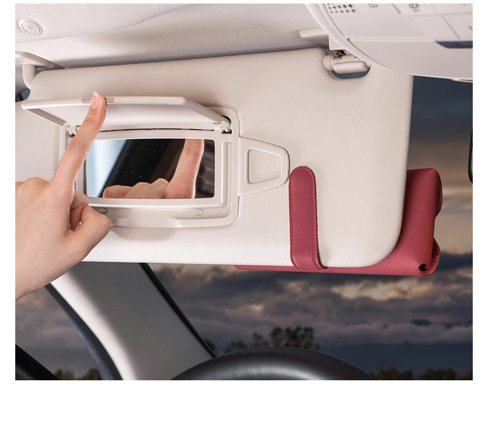 Leather Glasses / Sunglasses Case Clip Storage Box For BYD - NeoBYD