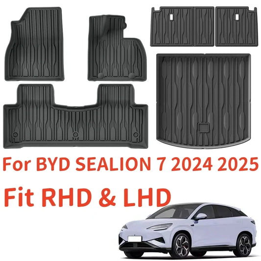 TPE Car Floor Mats, Backrest Mats and Cargo Liners, All Weather Waterproof For BYD Sealion 7 (RHD & LHD) - NeoBYD