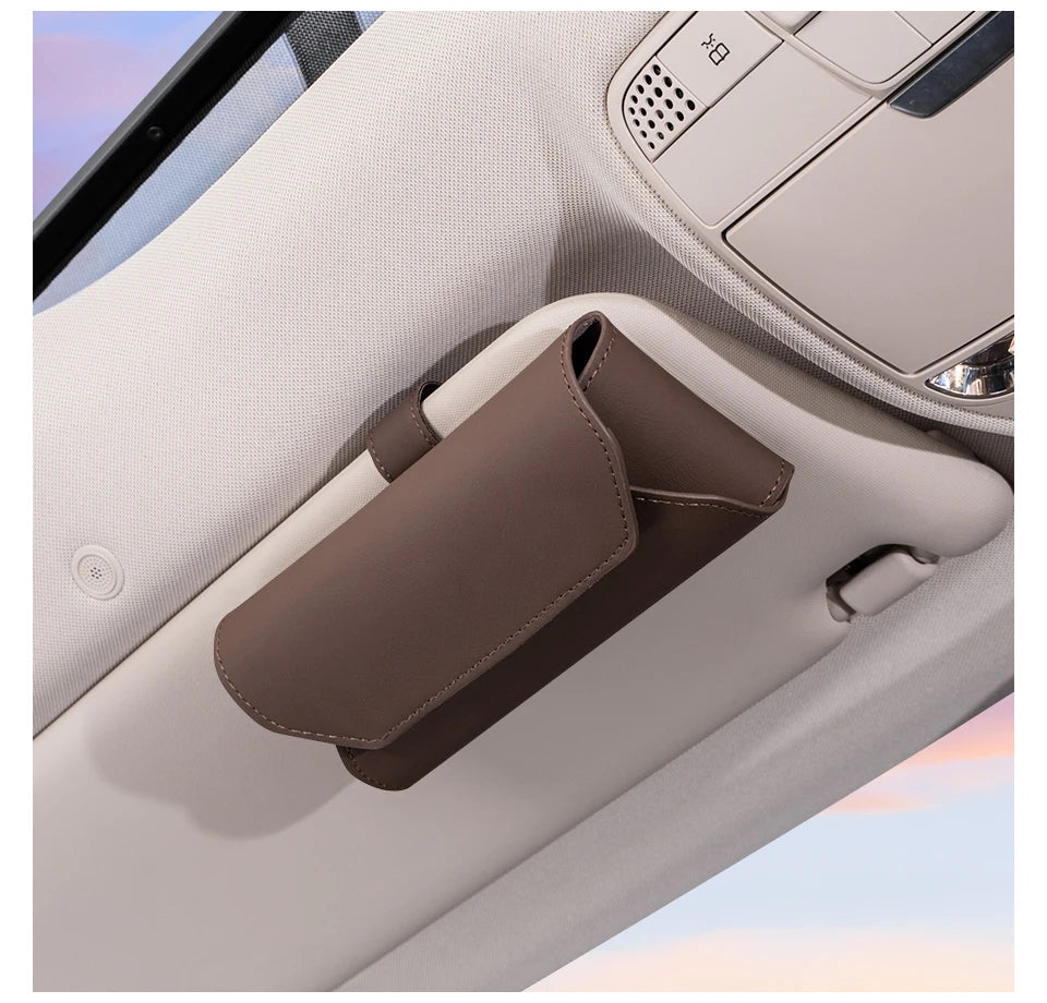 Leather Glasses / Sunglasses Case Clip Storage Box For BYD - NeoBYD