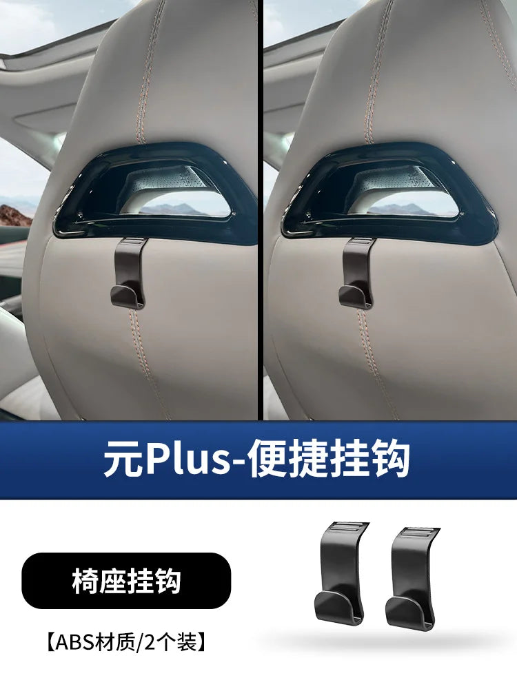 BYD Car Seat Back Hook ABS Headrest Hanger 2 Pack Black - NeoBYD