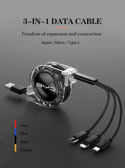 3 In 1 Fast Charger USB Data Cable For BYD - NeoBYD