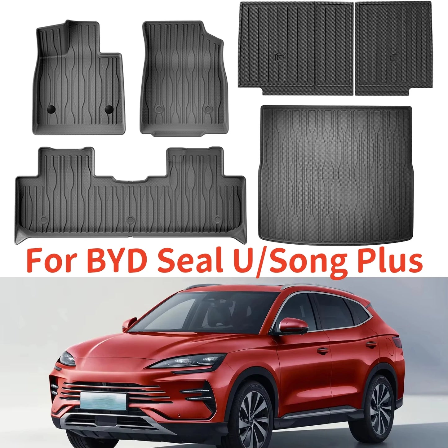 TPE Floor Mats and Cargo Liner, All Weather Floor Liners Trunk Mat LHD & RHD For BYD Seal U / Sealion 6