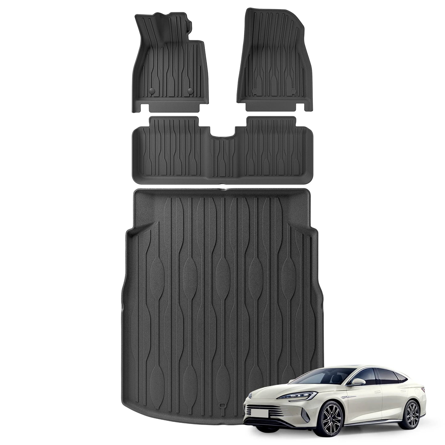 for BYD Seal EV / DMI 3D TPE Car Floor Mats Trunk Pad All-Weather Auto Accessories (Left Hand Driver)