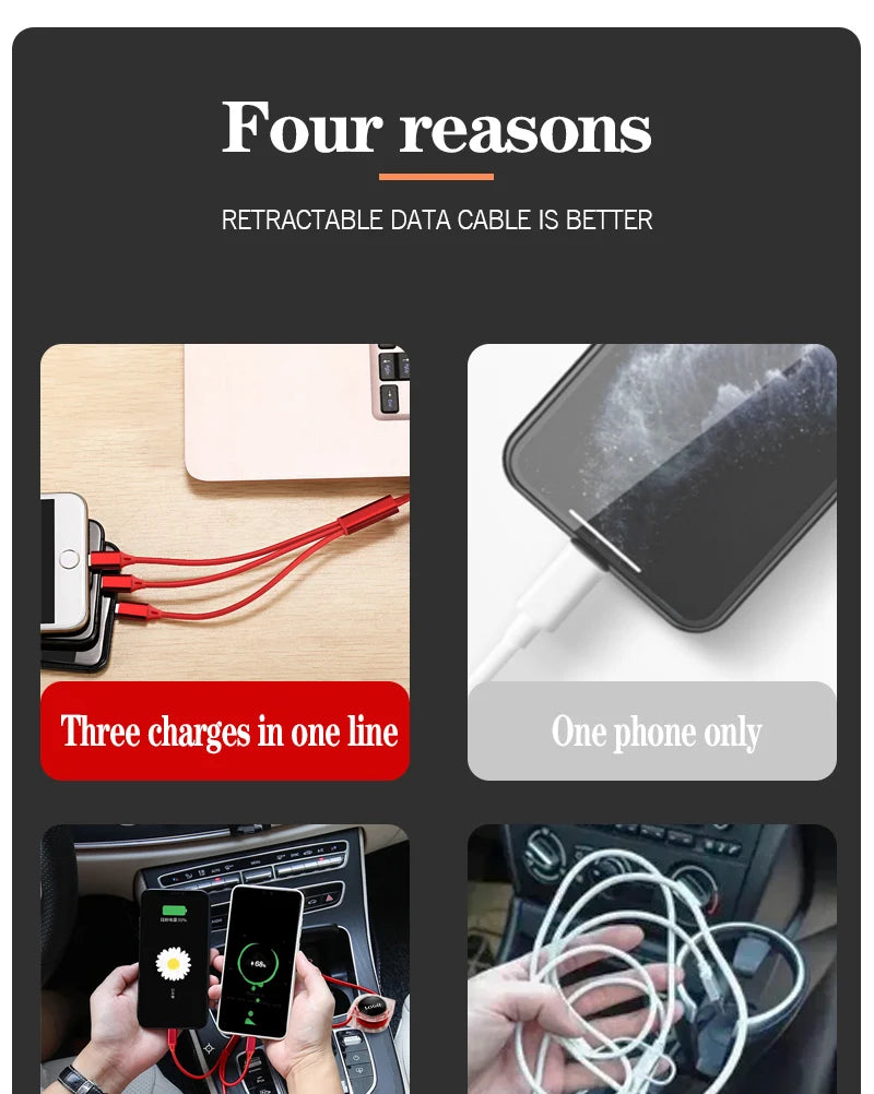 3 In 1 Fast Charger USB Data Cable For BYD - NeoBYD