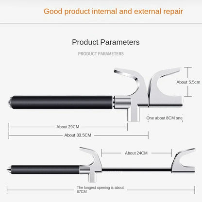 Car Steering Wheel Lock Anti-Theft Car Device Universal Fit Adjustable Length Clamp Double Hook Retractable Steering Lock With