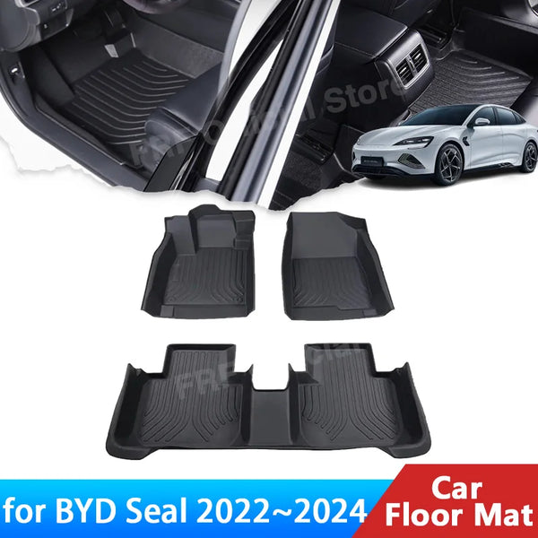 TPE LHD For BYD Seal 2024 2023 2022 Floor Mat Accessories Auto Foot Panel Liner Storage Carpet Pad Waterproof Parts Car Sticker