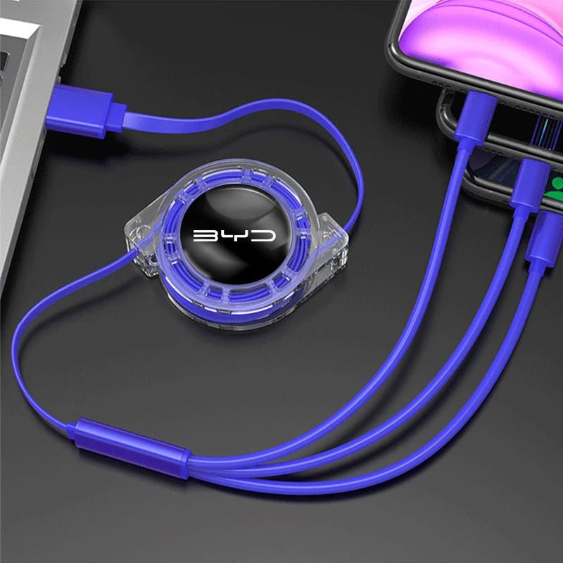 3 In 1 Fast Charger USB Data Cable For BYD - NeoBYD