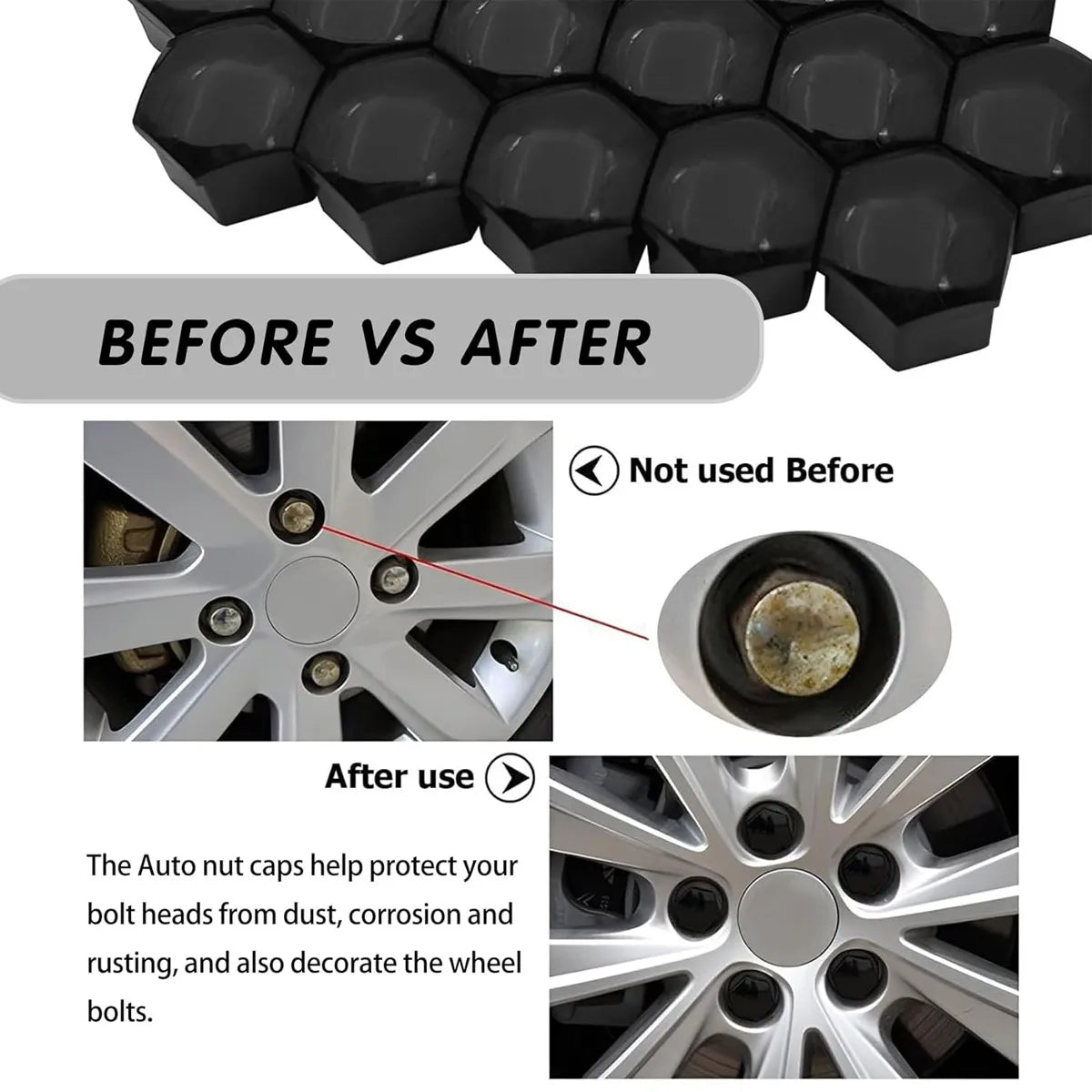 Car Wheel Nut Cover 20 Pieces (17mm/19mm/21mm) - NeoBYD