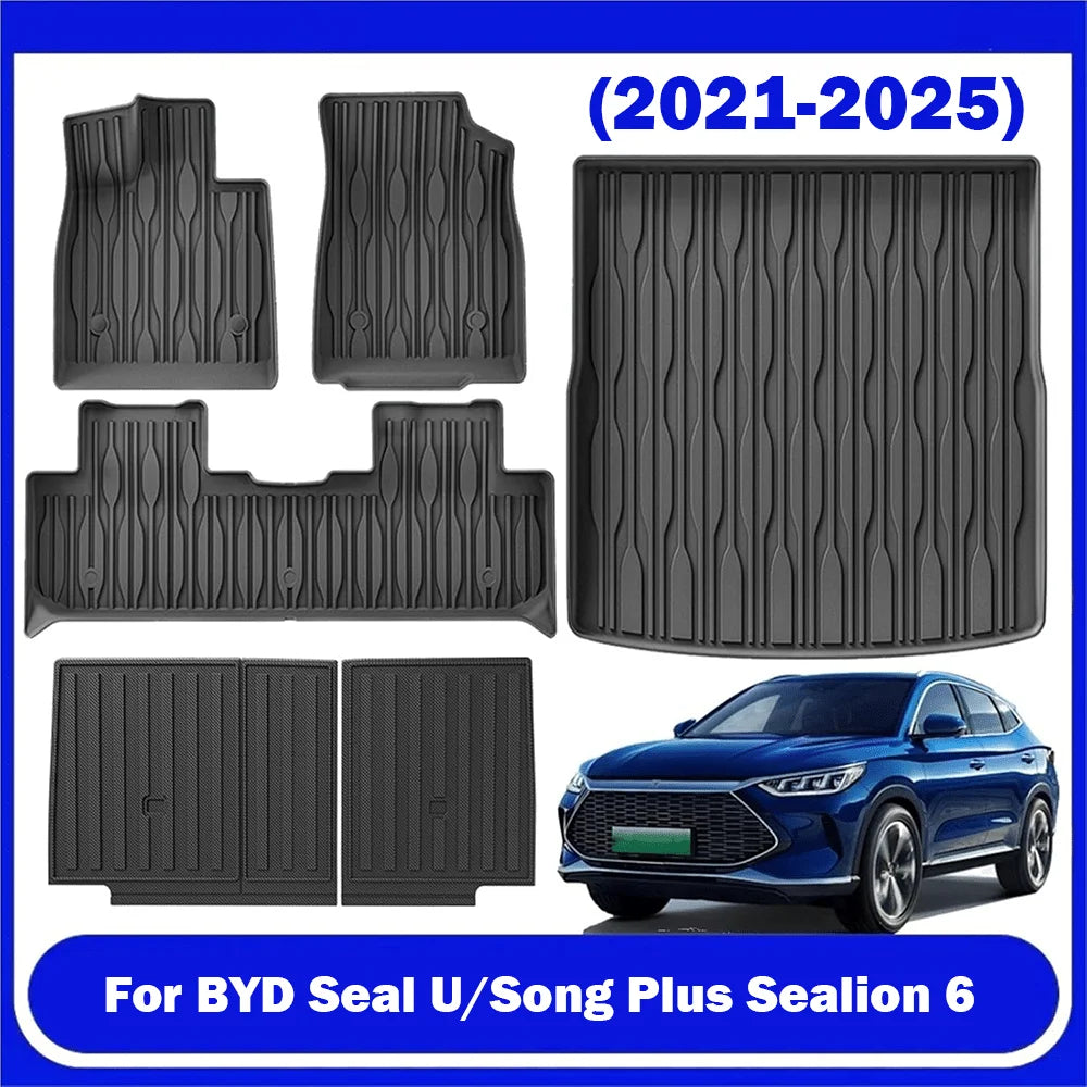 TPE Floor Mats and Cargo Liner, All Weather Floor Liners Trunk Mat for BYD Seal U DMI / Sealion - LHD & RHD