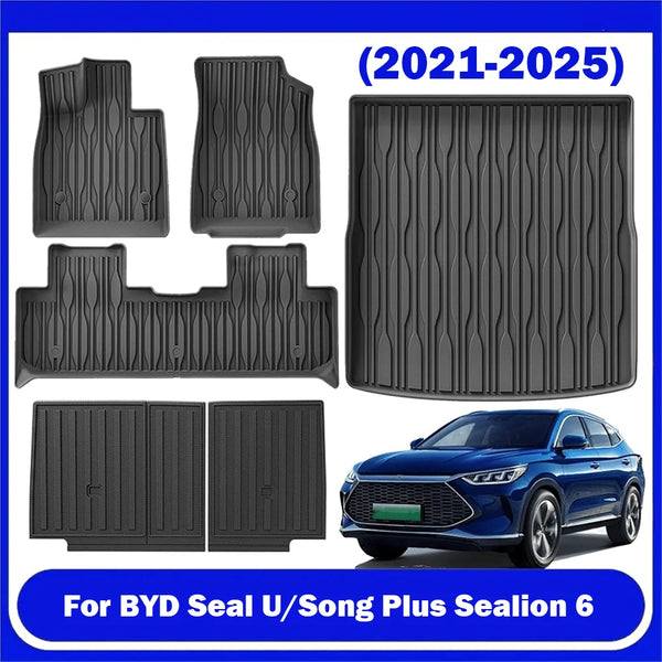 TPE Floor Mats and Cargo Liner, All Weather Floor Liners Trunk Mat for BYD Seal U DMI / Sealion - LHD & RHD
