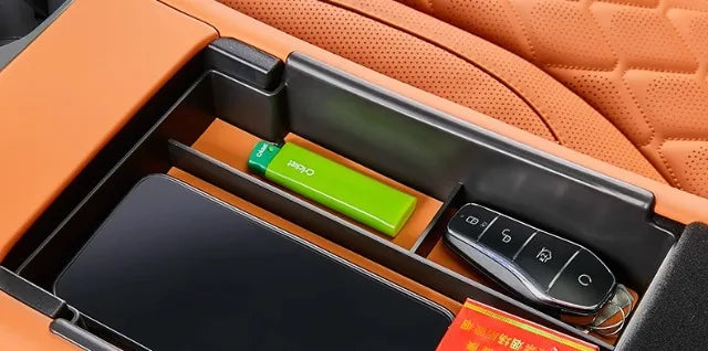 Center Console Precise Fit Divided Compartments ABS+Leather Pad Storage Box For BYD Sealion 7 - NeoBYD
