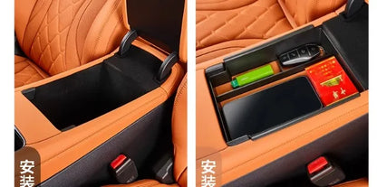 Center Console Precise Fit Divided Compartments ABS+Leather Pad Storage Box For BYD Sealion 7 - NeoBYD
