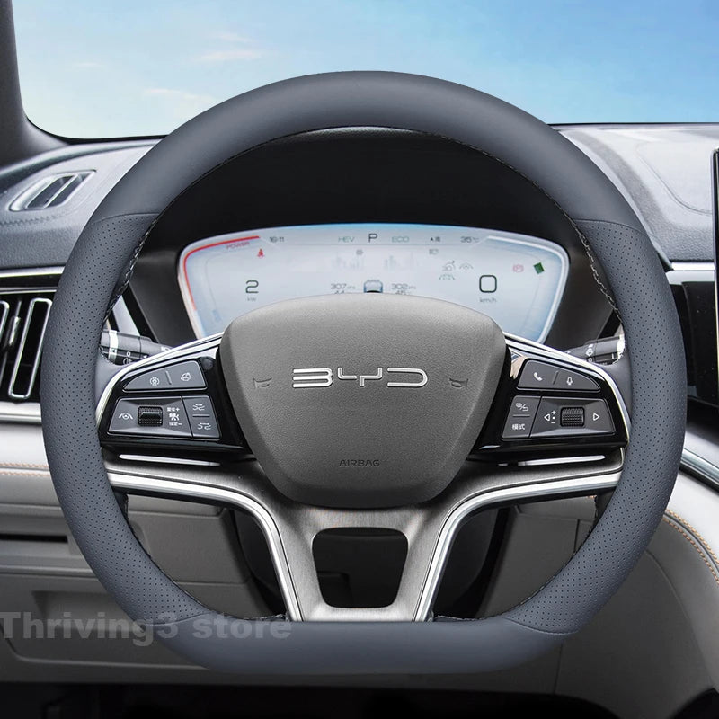 Leather Car Steering Wheel Cover for BYD Sealion 6 / Seal U DMI