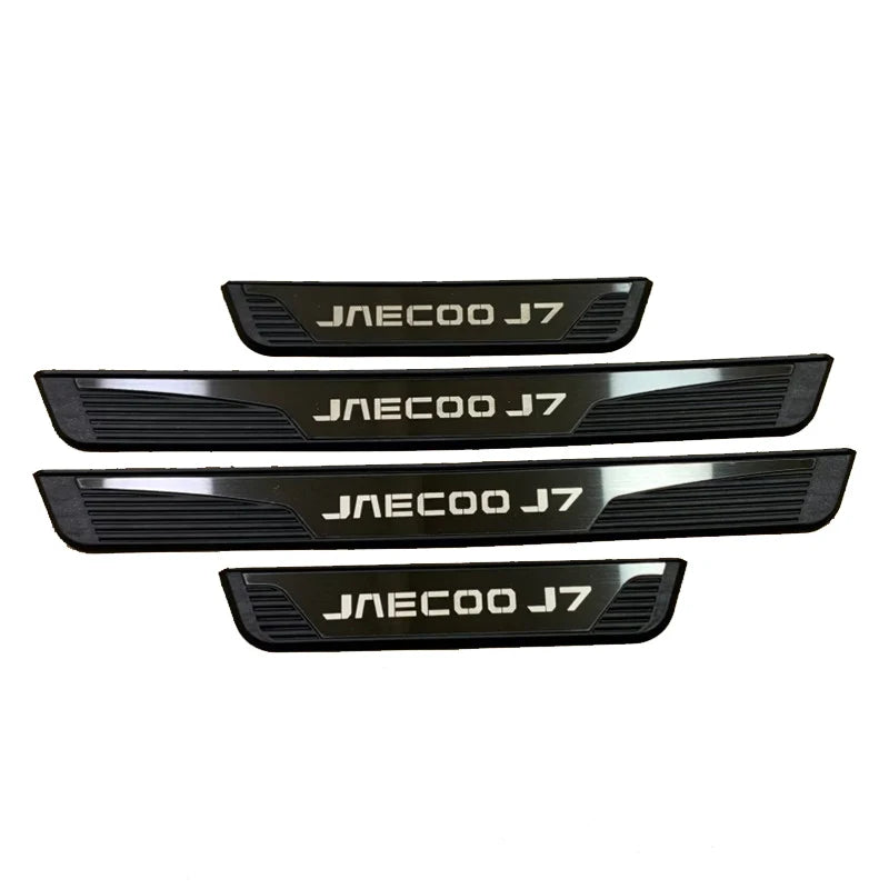 For Jaecoo 7 J7 PHEV 2025 2026  Plastic Stainless Steel Car Accessories Auto Door Sill Pedal Welcome Scuff Plate Cover 4PCS