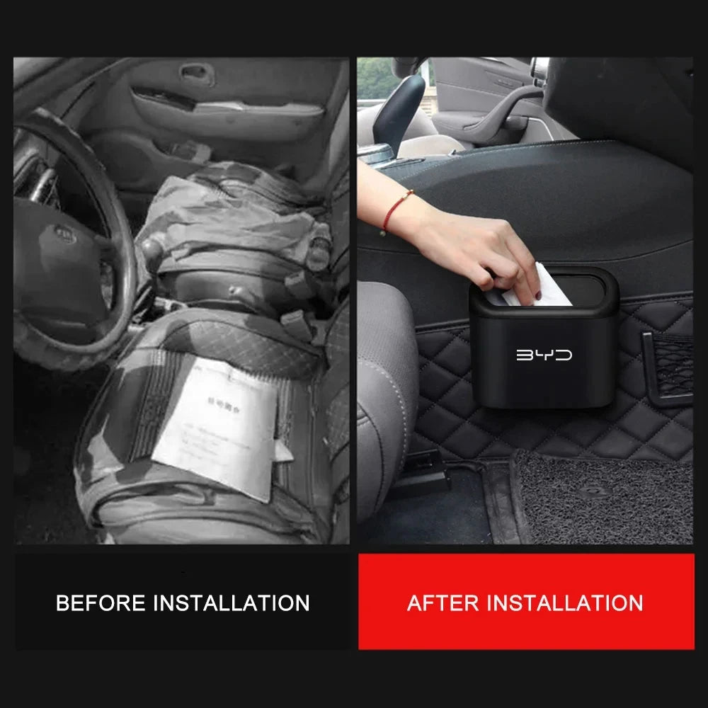 1PC Car Hanging Trash Bin Storage Box for BYD Atto 3 / Seal / Seagull / Dolphin / Act 3 / Tang F3 / E6 / Yuan / Song Plus S6