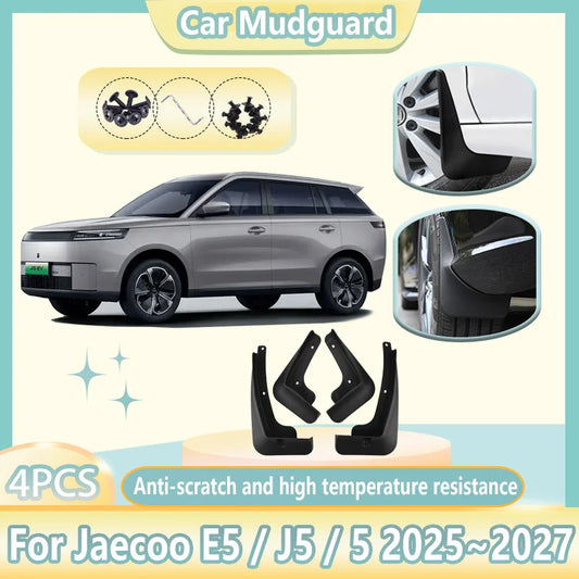 4PCS Car Mudguards For Jaecoo E5 J5 5 EV 2025 2026 2027 Mudflaps Anti-splash Mud Flap Mud Guard Fenders Tools Auto Accessories