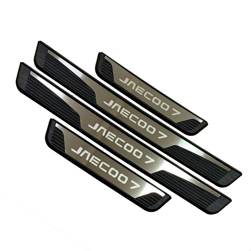 For Jaecoo 7 J7 PHEV 2025 2026  Plastic Stainless Steel Car Accessories Auto Door Sill Pedal Welcome Scuff Plate Cover 4PCS