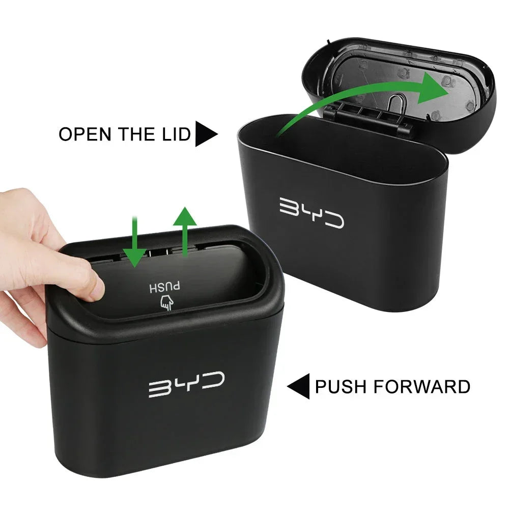 1PC Car Hanging Trash Bin Storage Box for BYD Atto 3 / Seal / Seagull / Dolphin / Act 3 / Tang F3 / E6 / Yuan / Song Plus S6