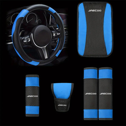 Car Steering Wheel Cover Seat Belt Armrest Box Pad Gearshift Cap For Chery Jaecoo J7 J8 2023 2024 2025 Auto Jaecoo Car Accessory