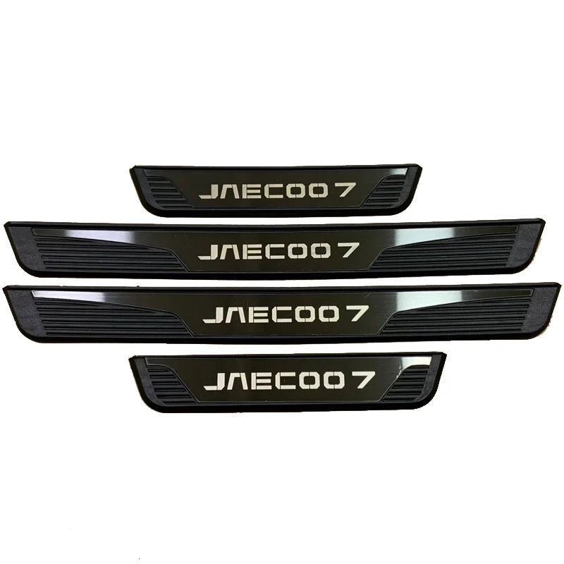 For Jaecoo 7 J7 PHEV 2025 2026  Plastic Stainless Steel Car Accessories Auto Door Sill Pedal Welcome Scuff Plate Cover 4PCS