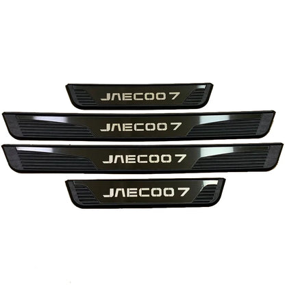 For Jaecoo 7 J7 PHEV 2025 2026  Plastic Stainless Steel Car Accessories Auto Door Sill Pedal Welcome Scuff Plate Cover 4PCS