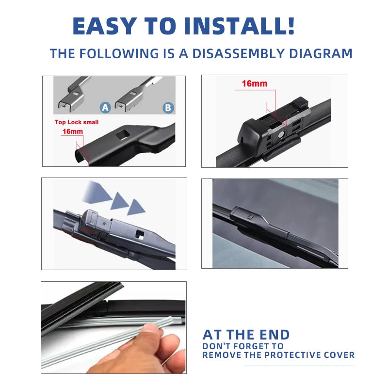 RHD Front Rear Windshield Wiper Blades For BYD Seal U / Sealion 6 - NeoBYD