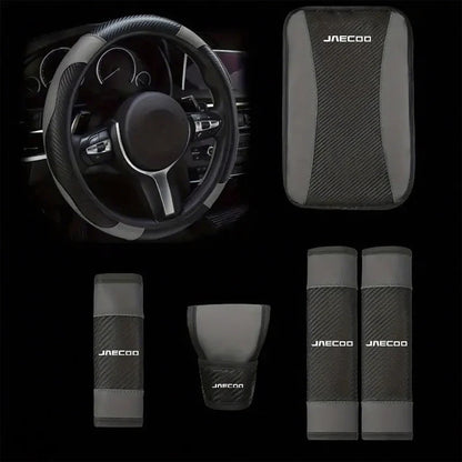 Car Steering Wheel Cover Seat Belt Armrest Box Pad Gearshift Cap For Chery Jaecoo J7 J8 2023 2024 2025 Auto Jaecoo Car Accessory