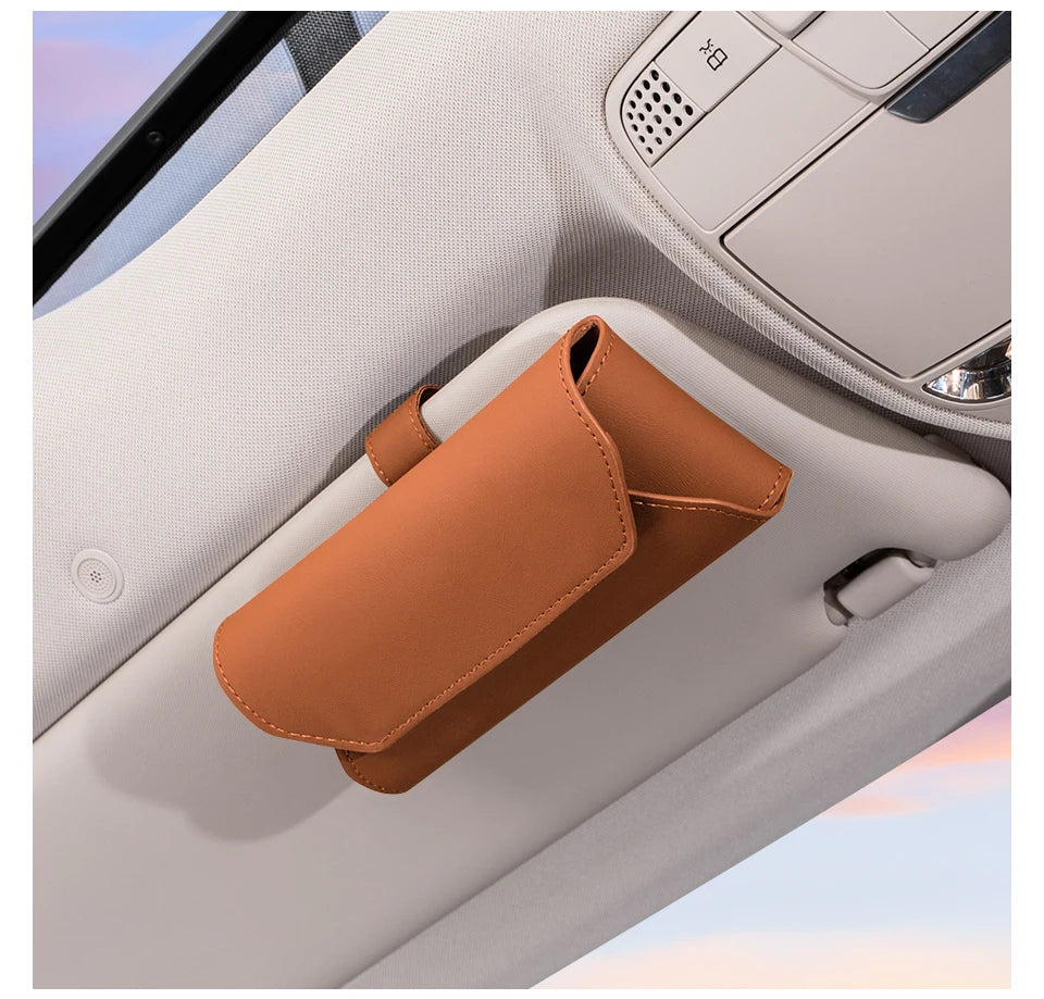 Leather Glasses / Sunglasses Case Clip Storage Box For BYD - NeoBYD