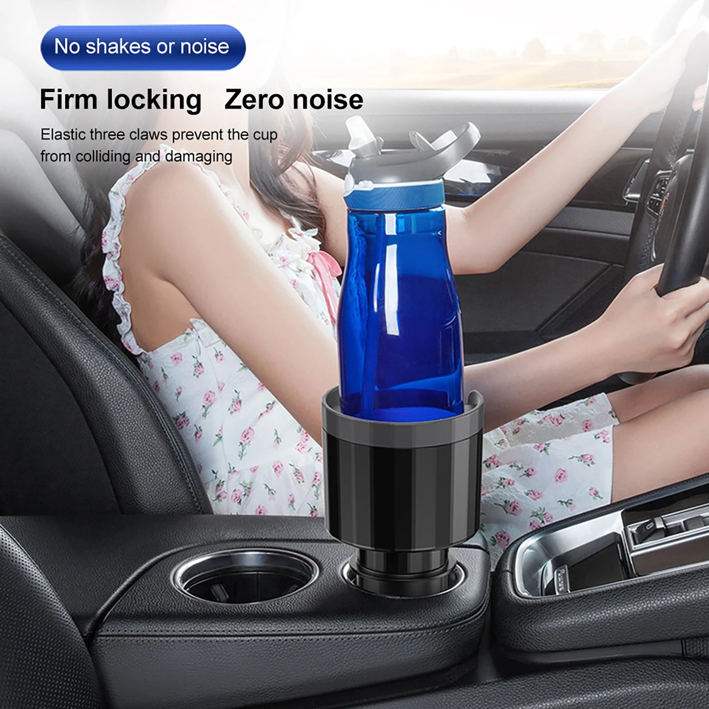 Large Car Cup Holder Expander With Adjustable Base Cup Holder Adapter Multipurpose Car Bottle Cups Organizer Storage Accessories - NeoBYD