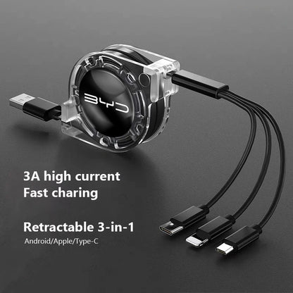 3 In 1 Fast Charger USB Data Cable For BYD - NeoBYD