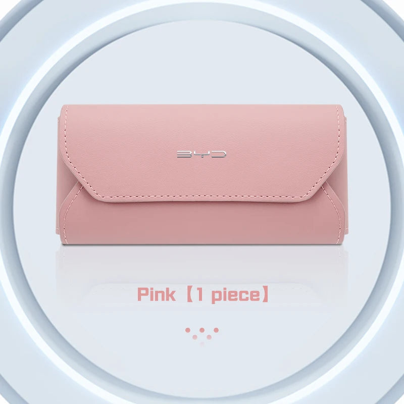 Leather Glasses Sunglasses Case Clip on Sun Visor Storage for BYD