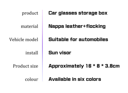 Leather Glasses / Sunglasses Case Clip Storage Box For BYD - NeoBYD