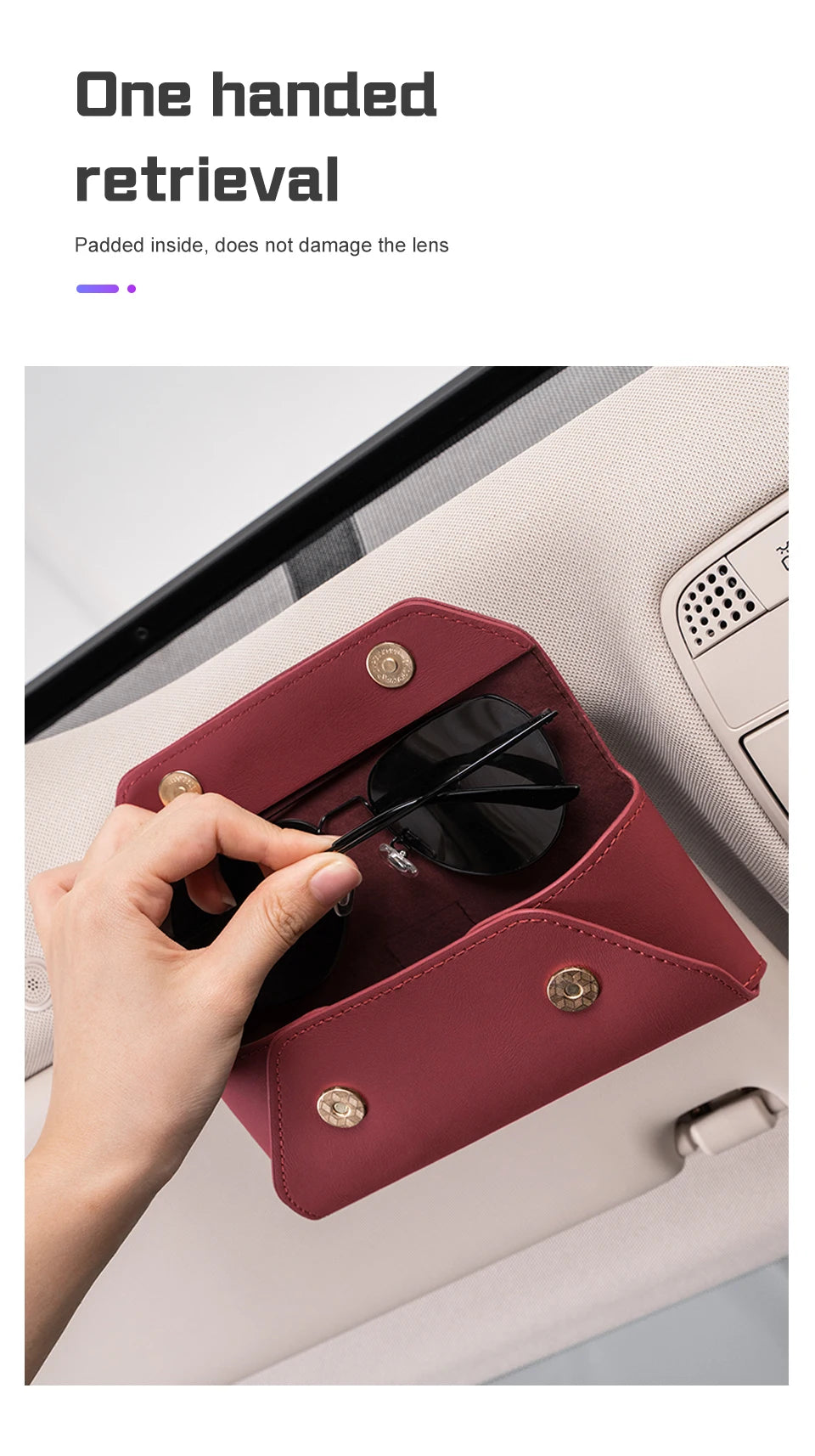 Leather Glasses / Sunglasses Case Clip Storage Box For BYD - NeoBYD