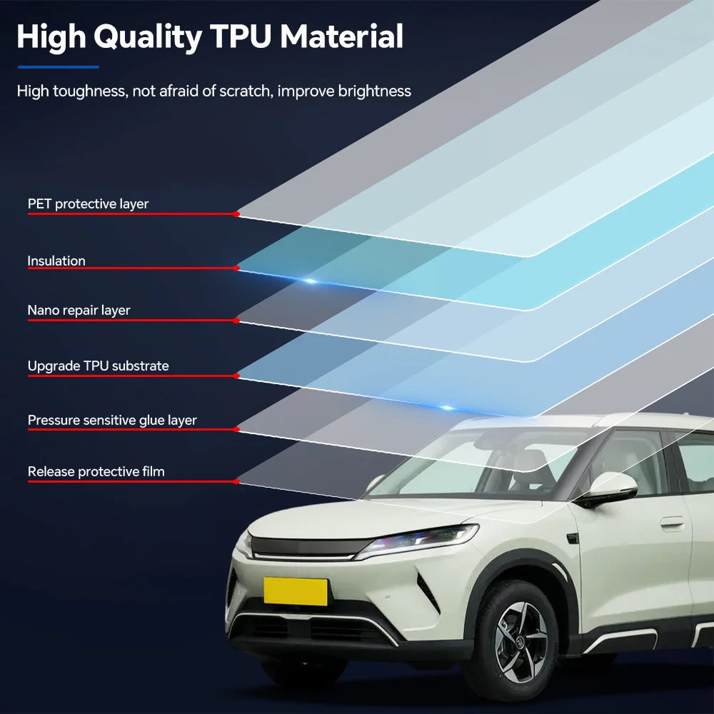 Pre-cut B C Pillars Paint Protection Film Headlight Rearview Mirror Clear Sticker Anti-Scratch For BYD Atto 2 - NeoBYD