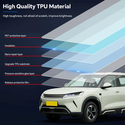 Pre-cut B C Pillars Paint Protection Film Headlight Rearview Mirror Clear Sticker Anti-Scratch For BYD Atto 2 - NeoBYD